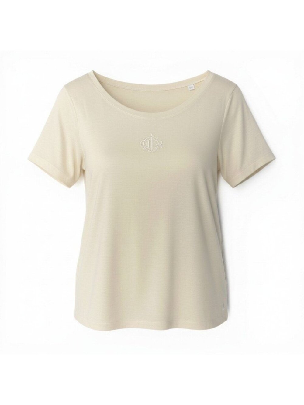 Dior Top Emblem Embroidery T-Shirt Ivory Silk Wool M